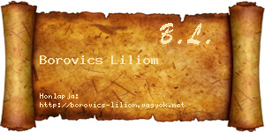 Borovics Liliom névjegykártya
